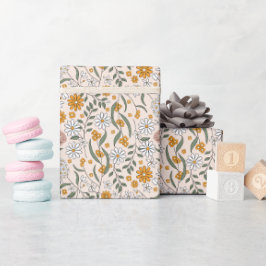 Papel De Presente Chá de Noiva Botânico Tons Terrosos Floral Boho