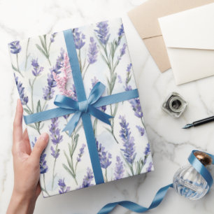 Papel De Presente Chá de Noiva Flores de Lavanda Bonitas Românticas