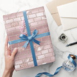 Papel De Presente Chá de Noiva Glam Blush Tijolos Rosa<br><div class="desc">Chá de Noiva Glam Blush Tijolos Rosa</div>