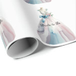 Papel De Presente Chá de panela Casamento Noiva de Vestido<br><div class="desc">Vestido de casamento do chá de panela em tons pastel texto "Noiva a Ser"</div>