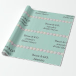 Papel De Presente Chá de panela de Pérolas Azul Elegante<br><div class="desc">Papel de enrolamento de Chás de panela de Téal e Turquesa,  algo azul moderno e elegante,  continha pérolas</div>