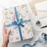 Papel De Presente Chá de panela Floral Branco Blush<br><div class="desc">Chá de panela Floral Branco Blush</div>