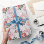 Papel De Presente Chá de panela Floral de Rosas Brancas Vermelhas Ro<br><div class="desc">Chá de panela Floral de Rosas Brancas Vermelhas Rosa</div>