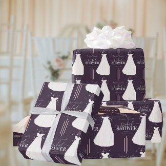 Papel De Presente Chá de panela Mínimo Roxo Personalizado