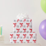 Papel De Presente Chá de panela Personalizado do Arco Vermelho<br><div class="desc">Papel de enrolamento personalizado do Chá de panela vermelho. Perfeito para os temas da festa "Ela é casando". Personalize com o nome e o evento da noiva. © Kimbellish,  LLC</div>