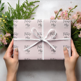 Papel De Presente Chá de panela Rosa Blush Futuro