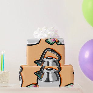 Papel De Presente Chaleira com Saquinho de Chá