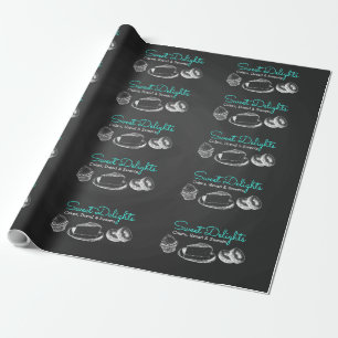 Papel De Presente Chalkboard para empresas de padaria doce