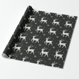 Papel De Presente Chalkboard Reindeer Snowflakes Natal Russo Natal