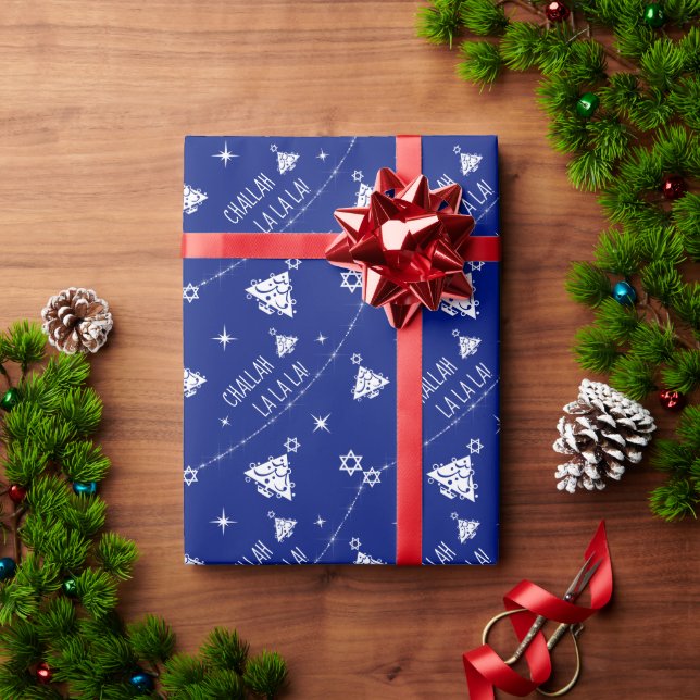 Papel De Presente Challah La La Hanukkah Árvore De Natal Qualquer Co (Presente de Natal)