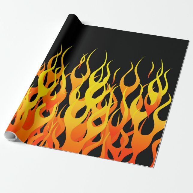 Papel De Presente Chamas de competência quentes gráficas (Desenrolado)