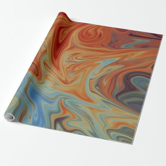 Papel De Presente Chamas E Design Abstrato De Água | Melhor arte fin (Desenrolado)