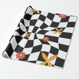 Papel De Presente Chaminé-chupa-chato Groovy Daisy Floral, Wrappin Y