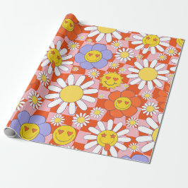 Papel De Presente Chaminé-chupa-chato Groovy Daisy Floral, Wrappin Y