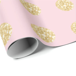 Papel De Presente Champaigne de Brida de Faísca Rosa-Glitter Bolinha