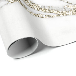 Papel De Presente Champanhe Branco Dourado Lúx da Pedra do Mármaco