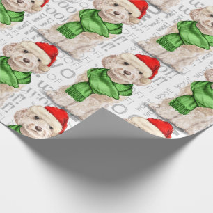 Papel De Presente Champanhe Cockapoo Natal Holida Wrappaper