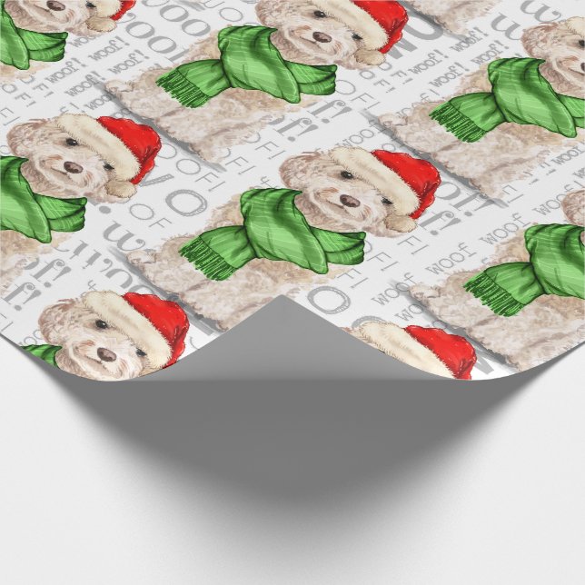 Papel De Presente Champanhe Cockapoo Natal Holida Wrappaper (Ponta)