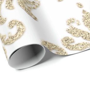 Papel De Presente Champanhe Dourado, Largura Real Como