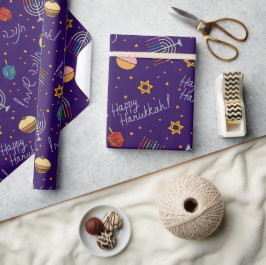 Papel De Presente Chanukah Roxo