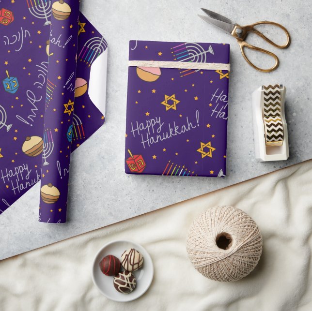 Papel De Presente Chanukah Roxo (Artesanato)
