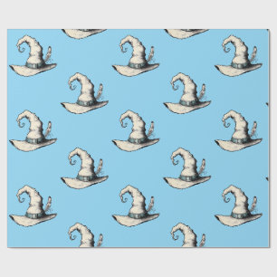 Papel De Presente Chapéu de Bruxa Azul