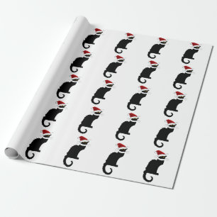 Papel De Presente Chapéu de Natal Le Chat Noir de Natal