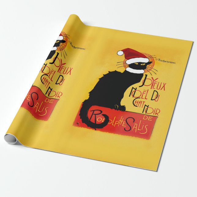 Papel De Presente Chapéu de Natal Le Chat Noir de Natal (Desenrolado)