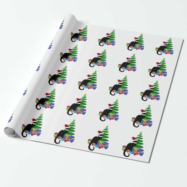 Papel De Presente Chapéu de Natal Le Chat Noir Natal (Desenrolado)
