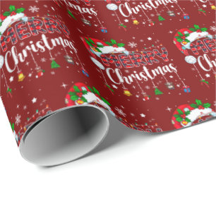 Papel De Presente Chapéu de Natal Vermelho do Papai Noel Rena Famíli
