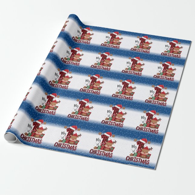 Papel De Presente Chapéu de Papai Noel Branco de Natal de 1ª Infânci (Desenrolado)