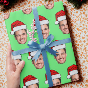 Papel De Presente Chapéu de Papai Noel com Foto Personalizada Natal