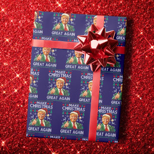Papel De Presente Chapéu de Papai Noel do Trump   Faça o Natal Grand
