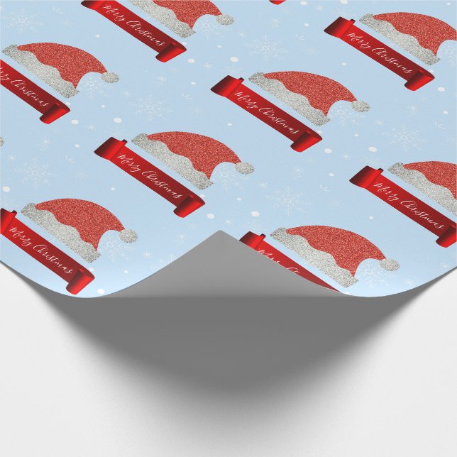 Papel De Presente Chapéu de Papai Noel Vermelho Elegante Personaliza (Ponta)