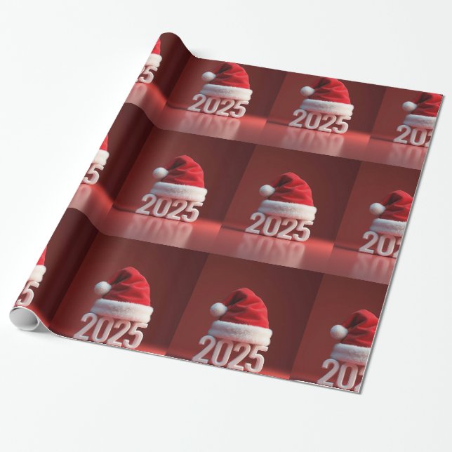Papel De Presente chapéu vermelho de santa (Desenrolado)