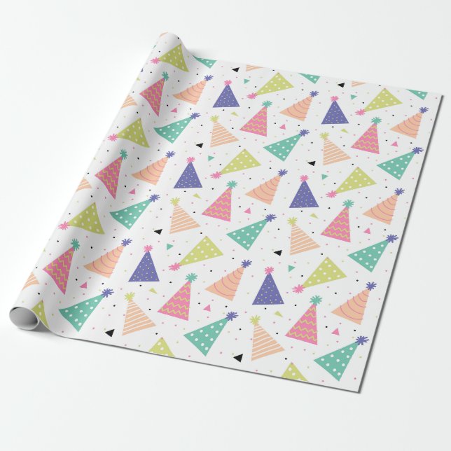 Papel De Presente Chapéus de Aniversário (Desenrolado)