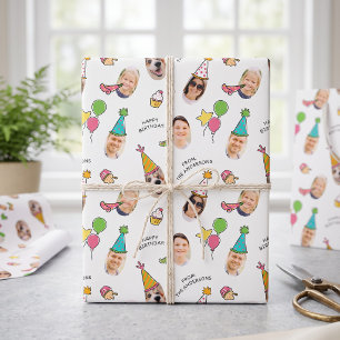 Papel De Presente Chapéus de Aniversário Modernos Divertidos Foto