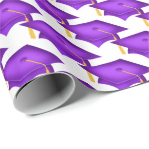 Papel De Presente chapéus de graduação roxo com tassel de ouro