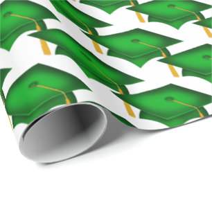 Papel De Presente chapéus de graduação verde com tassel de ouro