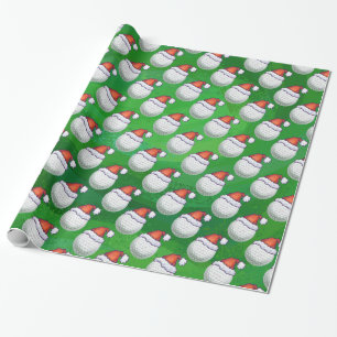 Papel De Presente Chapéus de Natal de Golf Ball