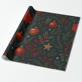 Papel De Presente Charcoal Bloom - Charcoal Floral Holiday
