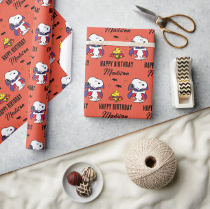 Papel De Presente Charlie Brown e Gang Halloween Aniversário