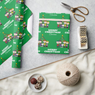 Papel De Presente Charlie Brown & Friends Natal Adicione seu nome