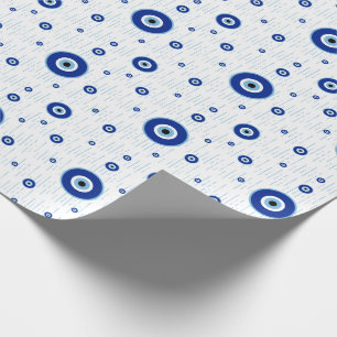 Papel De Presente Charme de Olho Mau Azul Tradicional