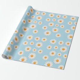 Papel De Presente Charming Daisy Pattern - Presente Floral