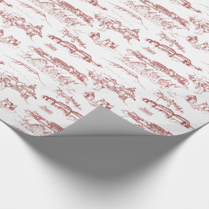 Papel De Presente Chattanooga Toile Vermelho