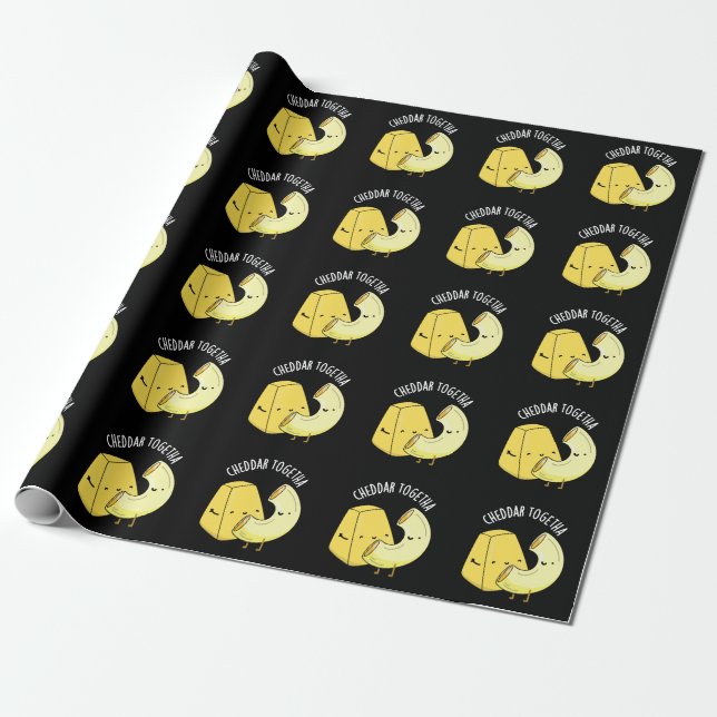 Papel De Presente Cheddar Juntos Piada de Comida Divertida Fundo Esc (Desenrolado)