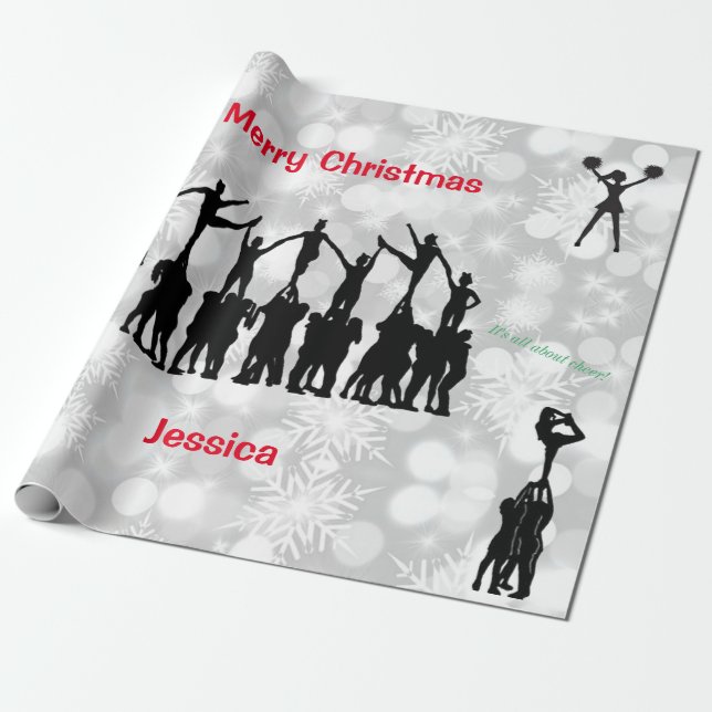 Papel De Presente Cheerleader "Feliz Natal" (Desenrolado)