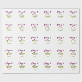 Papel De Presente Cheers to 10th wedding anniversary mauve golden na