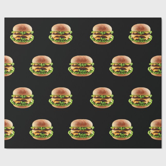 Papel De Presente Cheeseburger Burger Fast Comida Hamburger (Barra)